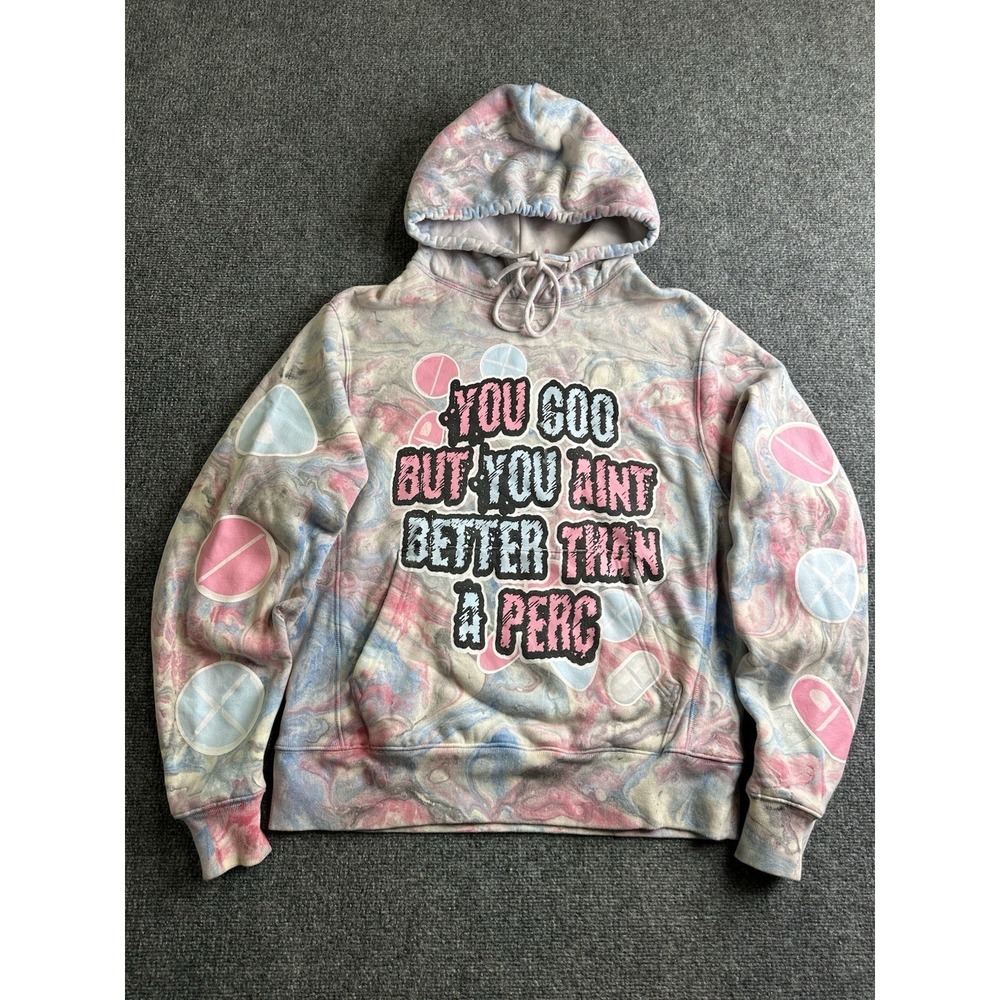 Mens Made That's A Awful Lot Of Percs Tie Dye Hoodie, Size S